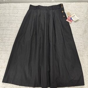 VTG Union Made Black Midi Full Skirt Womens Size 13/14 Witchy Goth Alt Moody